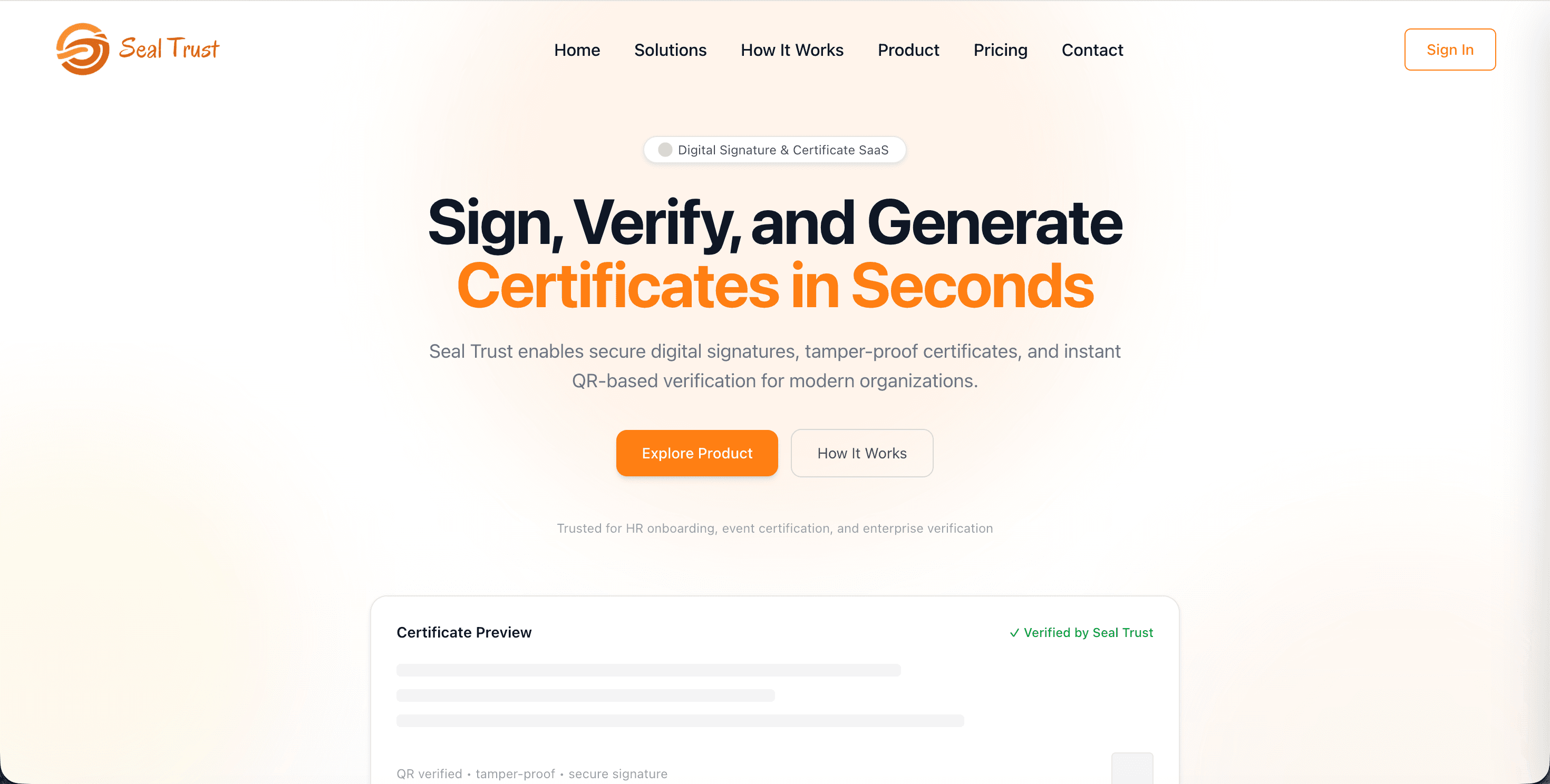 Sealtrust - Certificate SaaS Platform